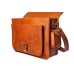 Handmade 16″ brown leather crossbody bag with big pocket Leather messenger bag Laptop bag for Unisex.