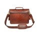 Laptop Bags Vintage Brown Leather Messenger bag Crossbody Shoulder Travel bag Laptop Briefcase For Unisex.