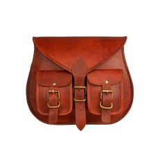Handmade Leather Shoulder Cross Body Satchel Saddle Tablet Retro Rustic Vintage Bag Handbags Purse with 2 pocket.