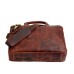 Handmade buffalo leather briefcase laptop bag Laptop Briefcase Business Satchel Computer Handbag Shoulder Bag for Men (Brown)