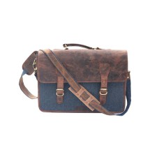Canvas Leather Laptop bag Office Messenger bag Office computer bag for men and women (16 INCH)