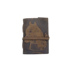 Leather Journal With Horse Embossed Travel Diary Office Personal Notebook- A Gift for Horse Lovers.