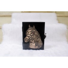 Leather Horse Journal Planner Notebook Sketchbook - Crazy Leather Writing Journal Lover Gift for Women & Men - 8x6 Inch ( Black)