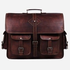 15'' Leather Briefcase Laptop Messenger bag best computer satchel Handmade Bags for men and women