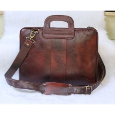 Leather Laptop Briefcase bag Crossbody Statchel Bag Office Laptop Case For Unisex .