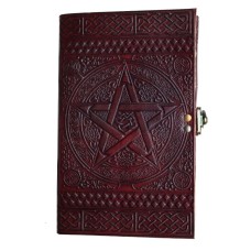 6x8 Personalized Leather Journal - Star Design Travel Leather Journal Writing Pad Sketchbook .